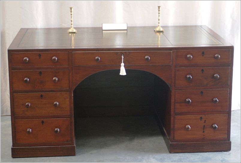 2001 Early 19thC Colonial Pedestal Desk (3)
